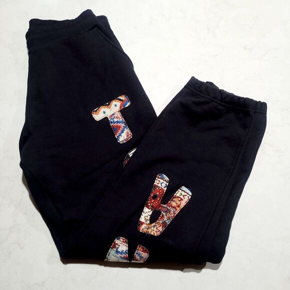 Chinatown Market Aztec Patchwork 3D Logo Black Sweatpants Men's Large NWOT - Picture 3 of 8